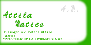 attila matics business card